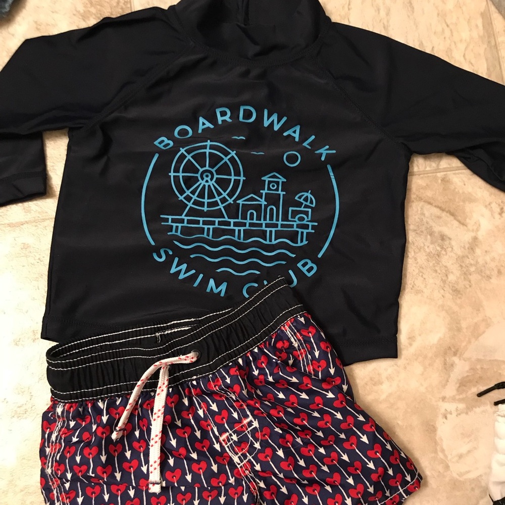 Top and bottom boys 6-12 swim outfit